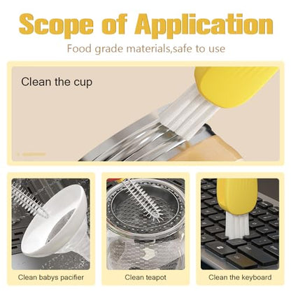 3 in 1 Cup Lid Cleaning Brush, 2025 New Multifunctional Cleaning Brush Crevice Cleaner Brush for Bottle Gap Tight Spaces, 3 in 1 Portable Cup Lid Cleaner with Brush (All) - color: All