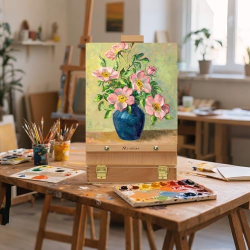 Tabletop Art Easel for Painting, Premium Wooden Sketchbox, Portable Desktop Painting Easel for Student Artist Beginner - style: Sketchbox