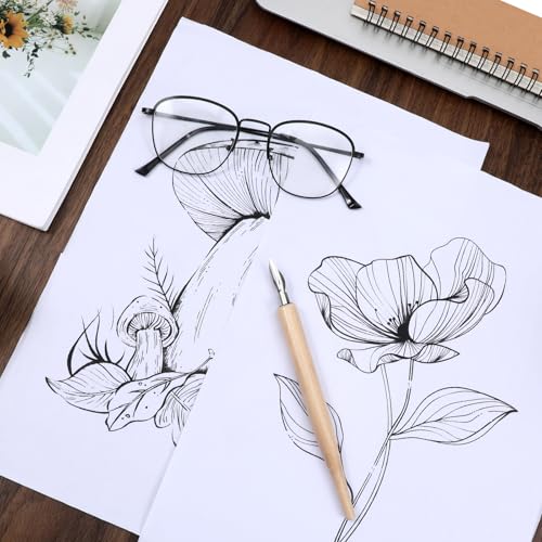 ZEYIYER 11 Pcs Dip Pens, G Pen Ink Nibs, Wooden Drawing Pen Holder with Stainless Steel Dip Pens for Comic, Drawing, Writing, Calligraphy