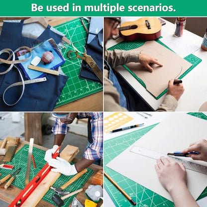 ArtAt Self Healing Cutting Mat: 【5 Pack Cutting Mat 12″x 18″】 Green Double Sided Non-Slip 5 Layers PVC Durable Craft Sewing A3 Mat for Rotary Cutter - color: Green, size: 18"L x 12"W（5pcs）