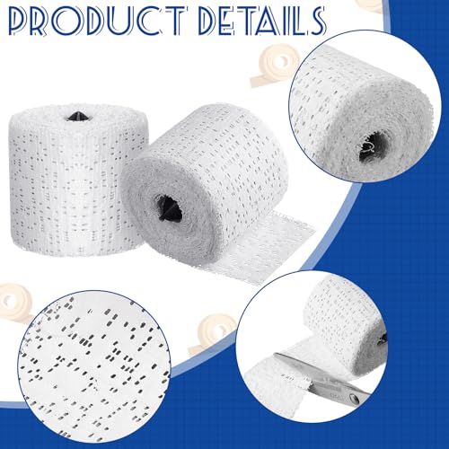 Heentan 6 Rolls Plaster Strips Plaster Gauze Bandages Blank Cloth Wrap Rolls for DIY Hobby Crafts, Belly Cast, Body Molds, Mask Making, Scenery Art(2 x 180 Inches) - size: 2 x 180 Inch