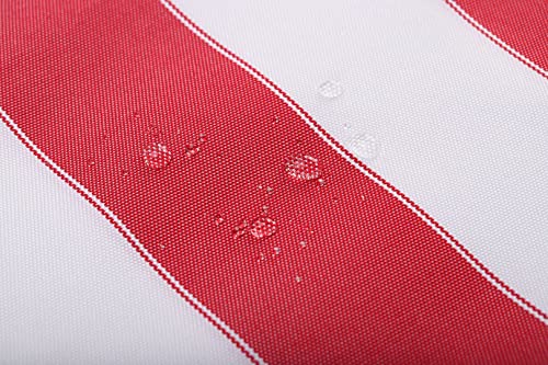 Stripe Waterproof Canvas Awning Fabric Fabric Waterproof Outdoor Fabric 60" Red_White (1 Yards) (Cut Separately by Yard for Prime Orders) - color: Red-white