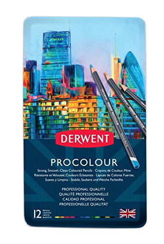 Derwent Colored Pencils, Procolour Pencils, Drawing, Art, Metal Tin, 12 Count (2302505) - size: 12 Count (Pack of 1), style: Metal Tin