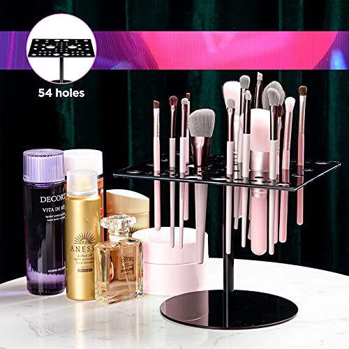 Jetec Acrylic & Silicone Drying Rack for 54 Makeup Brushes, Collapsible, Portable - color: Black