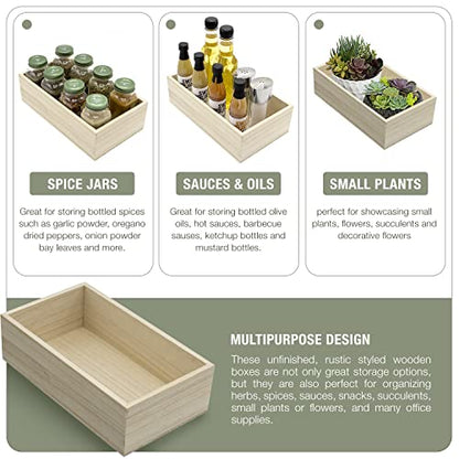Sorbus Unfinished Wood Crates - Organizer Bins, Wooden Box for Pantry, Closet, Arts & Crafts, Cabinet Organizers, Containers (4 Pack) - style: 4 Pack