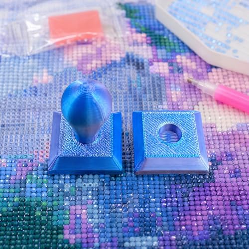 Diamond Art Painting Embossing Roller 3D Printing Diamond Art Painting Seal Press Diamond Art Painting Roller Tool Set for Multi-Color Square & Circular Drills (Lake Blue Gradient) - color: Lake Blue Gradient