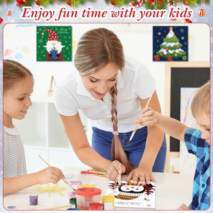 Sherr 12 Pcs Pre Drawn Canvas Pre Printed Canvas for Adults Sip and Paint Party Canvases Painting Kit for Summer Easter Mother's Day Party Favor(Cute Xmas,8 x 8 Inch) - size: 8 x 8 Inch, style: Cute Xmas