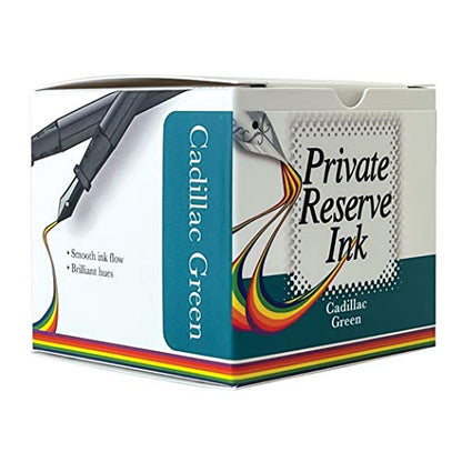 Private Reserve Premium Fountain Pen Ink, 60ml Bottle, Cadillac Green | Premium fountain pen ink with smooth flow, rich color, and reliable everyday writing performance. - color: Cadillac Green