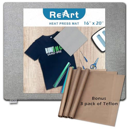 Heat Press Mat 16" x 20" for Easypress Both Sides Applicable - Mat for Heat Press Machines and HTV and Iron On Projects - size: 16'' x 20''