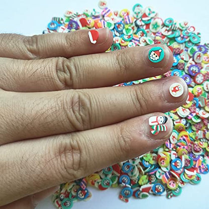 40g Mini Christmas Fimo Polymer Slices Adults Nails Slices Art Design Supplies DIY Craft (Christmas) - color: Christmas