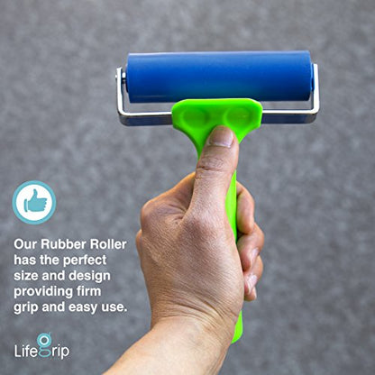 LifeGrip Rubber Brayer Roller - 4 inch/10 cm Wide - Ideal for Car Sound Deadening, Mats, Deadener Insulation, Construction, Masonry, Stamping, Anti Slip/Skid, Wallpaper Installation… - size: 4 inch/10 cm
