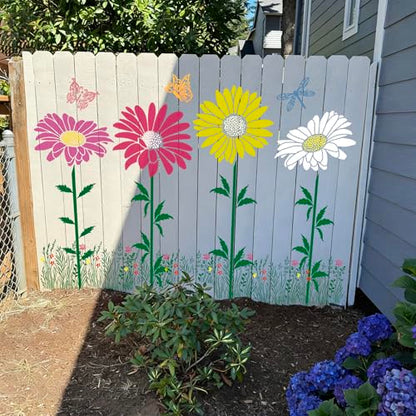 Large Flower Stencils for Painting on Wood Fence Stencils for Outdoors Reusable Daisy Cone Flower Stencil for Painting on Wall Canvas Fabric Furniture - style: Daisy Coneflower