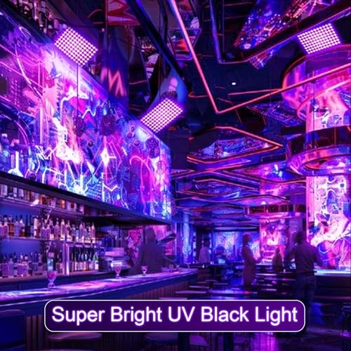 4 Pack 50W Black Lights, Blacklight Flood Light with Plug and Switch,for Glow Party, Halloween, Fluorescent Poster, Body Paint - size: 50W*4