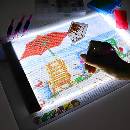 Ratukall 183PCS A4 Diamond Painting Light Pad Kit, Light Board for Diamond Painting Accessories, Tracing Light Box with 5D Painting Tools Set for Full Drill & Partial Drill Art - style: 01-A4 Light Pad Kit