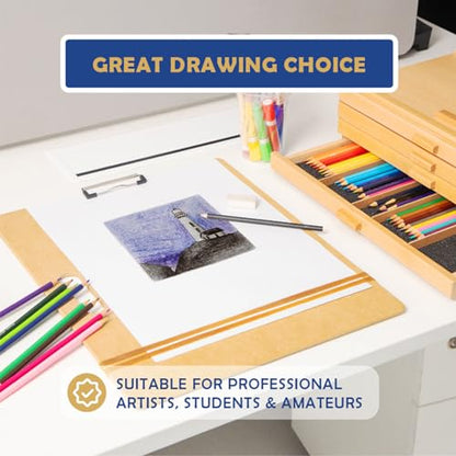 Falling in Art 13X17 & 23X26 Sketch Board Set, Drawing Tote Board for Artists with Sturdy Clip and Rubber Bands, Portable Art Clipboard for Classroom and Studio Drawing - size: 13X17"& 23X26"