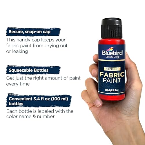 BLUEBIRD Fabric Paint, Vandyke Brown, 3.4 Fl Oz, Permanent Fabric Paints for Clothes, Furniture Upholstery - color: Vandyke Brown, size: 3.4 Fl Oz (Pack of 1)