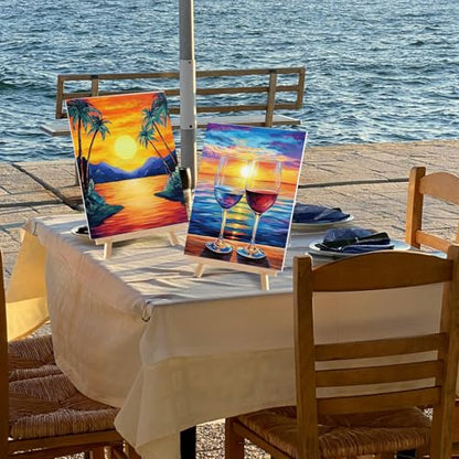 Sherr 12 Pcs Pre Drawn Canvas Pre Printed Canvas for Adults Sip and Paint Party Canvases Painting Kit for Summer Easter Mother's Day Party Favor(Summer Sunset,8 x 10 Inch) - size: 8 x 10 Inch, style: Summer Sunset