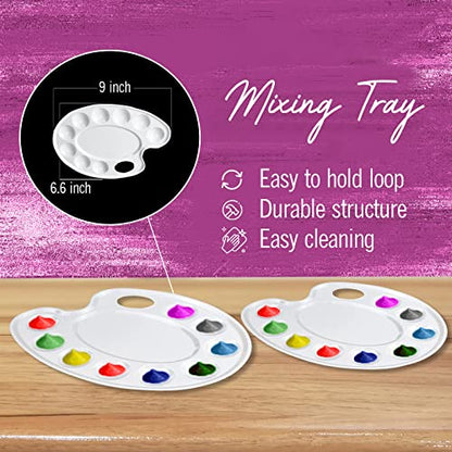 Kids Painting Set, Washable Paint for Kids 6 Colors, 7 Paintbrushes, Paint Palette, Non-Toxic Toddler Painting Set 2 oz Each, Tempera Paints for Art, Crafts, Finger Paints Gifting Bundle - style: Washable paint