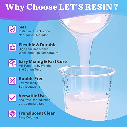 Bundle Set of 16OZ Epoxy Resin Molds Silicone Kit and 15A Silicone Mold Making Kit