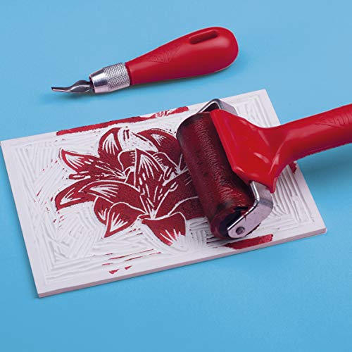 ESSDEE Ink Roller 3.94 Inch - Heavy Duty EPDM 70 Shore Hard Rubber Surface Brayer - Aluminium Core - Block Printing, Scrapbooking, Laminating Industrial Processes - size: 3.94 Inches
