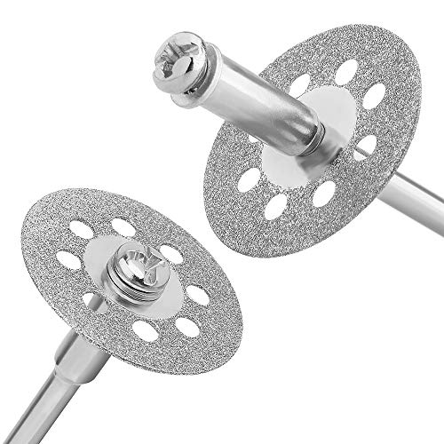 c i y 545 Diamond Cutting Wheel (22mm) 25pcs with 402 Mandrel (3mm) 5pcs and Screwdriver for Rotary Tool