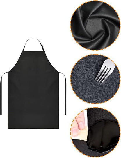 Black water proof apron, extra long adjustable rubber laboratory aprons, used for dishwashing, cooking, gardening - size: 30.7*26.7in