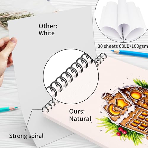 OSIMIG 10 Pack Sketch Books 8.5" x 11", Top Spiral Bound Sketch Pad, Bulk Sketchbook, 300 Sheet Total (68lb/100gsm), Drawing Paper Pad, Sketchbooks for Kids & Adults, Art Supplies - size: 10 Pack