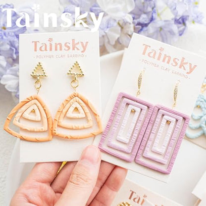 Tainsky Organic Shapes Clay Cutters for Polymer Clay Jewelry, 15 Shapes Basic Shapes Polymer Clay Cutters for Earrings - color: Basic-A