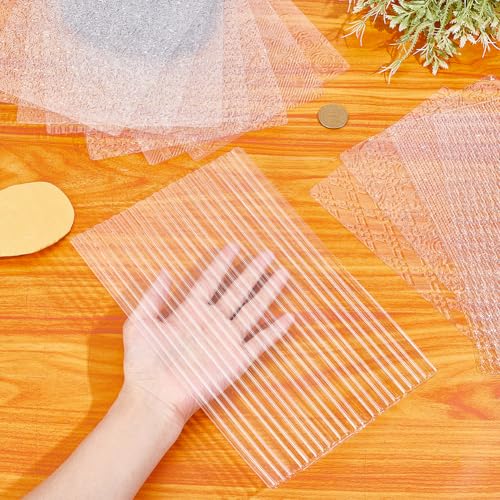HOBBIESAY 12Pcs Boho Polymer Clay Texture Sheets 7x10 Inch Embossing Mats DIY Tools for Adult Pottery Earrings Jewelry Crafting