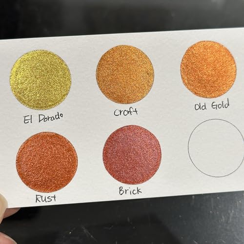 IUILE Handmade Watercolor Paints - Bronze Half Pan Set (5 colors) - color: Bronze