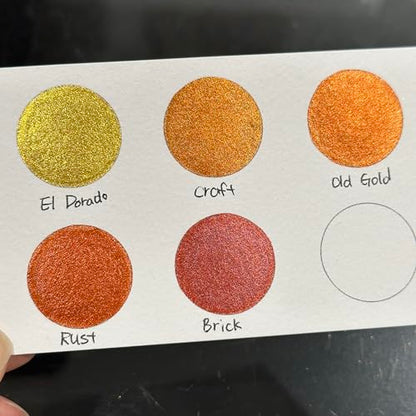 IUILE Handmade Watercolor Paints - Bronze Half Pan Set (5 colors) - color: Bronze