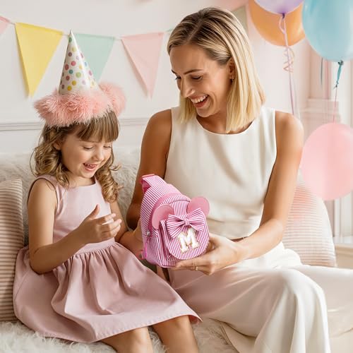 Birthday Gifts for Girls Kids, Personalized Small Initial Pink Sling Bag for Kid Girls | Small Initial Monogram Fanny Packs Crossbody Bag Purse for Girl Kid Year Old Birthday Gifts (Pink A) - color: Pink, style: A
