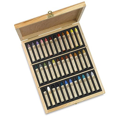 SENNELIER Oil French Pastel for Professional Artists, Plein Air Wooden Box Set of 36