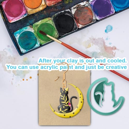 beinkmake 20Pcs Cats Polymer Clay Cutters Moon Kitten Clay Earrings Cutters Cute Cat Polymer Jewelry Cutter for Earrings Making Birthday Party DIY Supplies - style: Cat