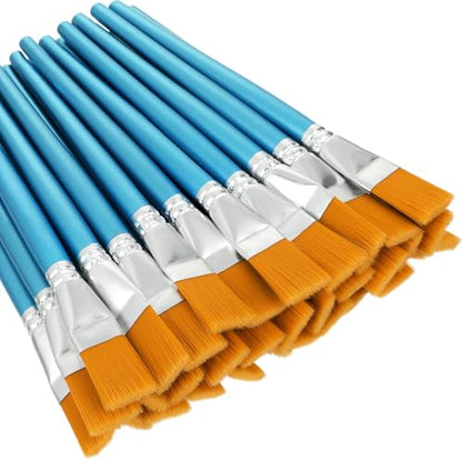 40 Pcs 1 Inch Flat Paint Brushes for Acrylic Painting Large Paintbrushes Bulk Big Paint Brush for Acrylic Oil Watercolor Crafts Face Body Art Fabric Painting