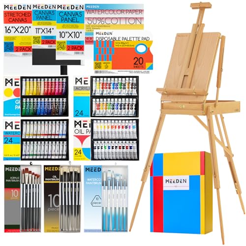 MEEDEN 141PCS Art Supplies with French Easel, All-in-one Painting Set for Artists Beginners - size: 149pcs