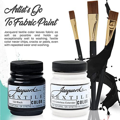 Jacquard Textile Paint 2.25 Oz Black & White Fabric Paint set