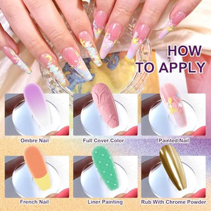 Gradient Painting Gel,9 Bright Spring Summer Colors Ombre 3D Sculpture Gel Painting Effect for Pigment Pat French Manicure Soak of UV Home Salon Easter Eggs Set - color: Easter Eggs Set