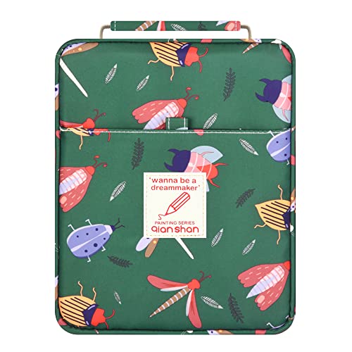 Pencil Case Holder Slot - Holds 202 Colored Pencils or 136 Gel Pens with Zipper Closure - Large Capacity Polyester Pen Organizer for Watercolor Pens or Markers - Perfect for Artist Green Dragonfly - color: green dragonfly
