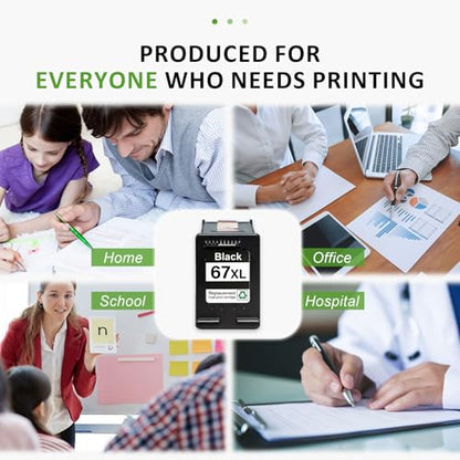 67XL Black Ink Cartridge Compatible for HP Ink 67 XL Black Printer Ink Cartridge Work for DeskJet 2700 2700e 2755e 2800 2855e 4155e 4255e 2852e Envy 6055e 6000 6455e (1 Black) - size: 67XL 1 K