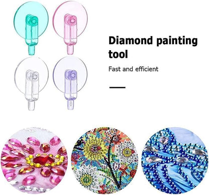 6Pcs Diamond for Painting Pen Scroll Wheel with Adhesive Tape Set,360 Fast Point Drill Pen Head,Diamonds Picker Roller for DIY Craft Painting Tool Diamond for Painting Kits and Accessories