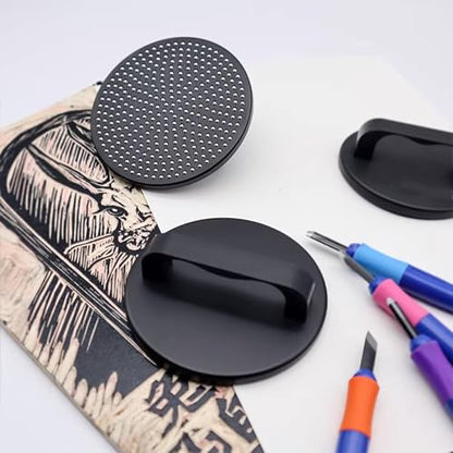 Block Printing Baren, Hand Printmaking Tools, with Stainless Steel Ball - Even Pressure, for Linocut, Crafting, Scrapbooking - 10cm/4 Inches - size: 8.5cm