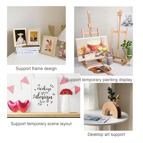 20 Pack Poster Stand Self-Stick Cardboard Easel Backs, Easy and Quick Application, 7.1" White Picture Frame and Art Easel Stand for Craft Projects, Posters, Signs and Photos