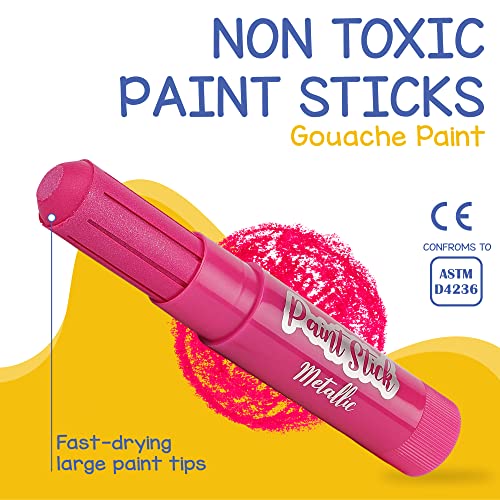 Tempera Paint for Kids and Toddlers - 30 Large Paint Sticks - Washable, Solid, Non Toxic, Mess free Paint Set - Arts and Crafts for Kids - for Wood, Glass, Canvas, or Card painting - size: 1 Count (Pack of 30)
