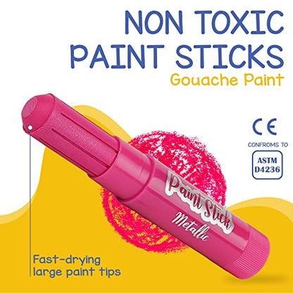 Tempera Paint for Kids and Toddlers - 30 Large Paint Sticks - Washable, Solid, Non Toxic, Mess free Paint Set - Arts and Crafts for Kids - for Wood, Glass, Canvas, or Card painting - size: 1 Count (Pack of 30)