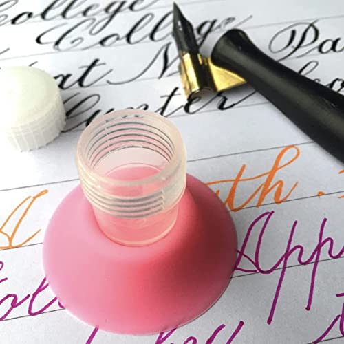 Portable Travel Inkwell Set for Calligraphy Glass Dropper Bottle, Dinky Dip Ink Holders, Refillable Ink Well for Dip Pens & Fountain Pens, Compatible with Ink Miser and Other Fountain Pen Inks