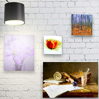 FIXSMITH Stretched White Blank Canvas- 12x12 Inch,Bulk Pack of 8,Primed,100% Cotton,5/8 Inch Profile of Super Value Pack for Acrylics,Oils & Other Painting Media - size: 12"x12"
