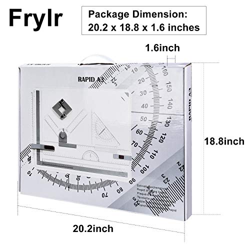 Frylr Metric A3 Drawing Board Drafting Table Multifunctional Drawing Board Table with Clear Rule Parallel Motion and Angle Adjustable Measuring System - size: Metric
