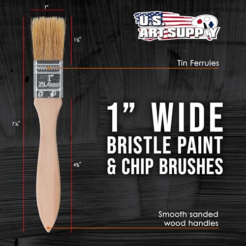 U.S. Art Supply 720 Pack of 1 inch Paint and Chip Paint Brushes for Paint, Stains, Varnishes, Glues, and Gesso - size: 1-inch