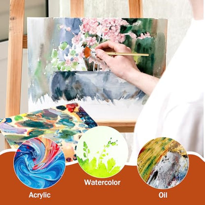 10Pcs Fan Brush for Painting, Professional Artist Fan Brushes, Soft Oil Paints Brush Acrylic Paint Brushes Paintbrushes for Oil Watercolor Gouache Painting